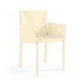 Židle s područkami čalouněná kůží Ivory Made in Italy - Shell