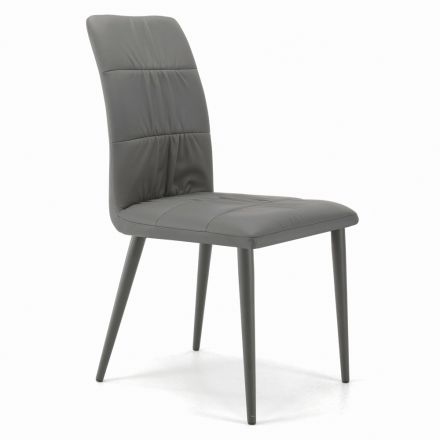 Židle s lakovanými ocelovými nohami a čalouněným sedákem Made in Italy - Brescia Viadurini
