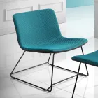 Židle s podnožkou z tkaniny Vulcano a kovovými nohami Made in Italy - Amane Viadurini