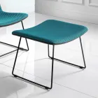 Židle s podnožkou z tkaniny Vulcano a kovovými nohami Made in Italy - Amane Viadurini