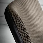 Židle s podnožkou z tkaniny Vulcano a kovovými nohami Made in Italy - Amane Viadurini