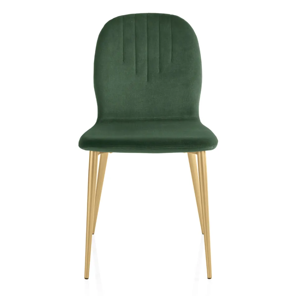 Židle s látkovým sedákem Monocoque a kónickými nohami Made in Italy - Nezoku Viadurini