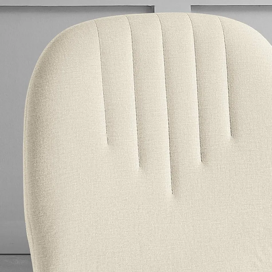 Židle s látkovým sedákem Monocoque a kónickými nohami Made in Italy - Nezoku Viadurini