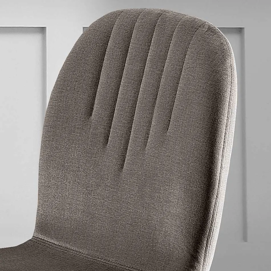 Židle s látkovým sedákem Monocoque a dřevěnými nohami Made in Italy - Nezoku Viadurini