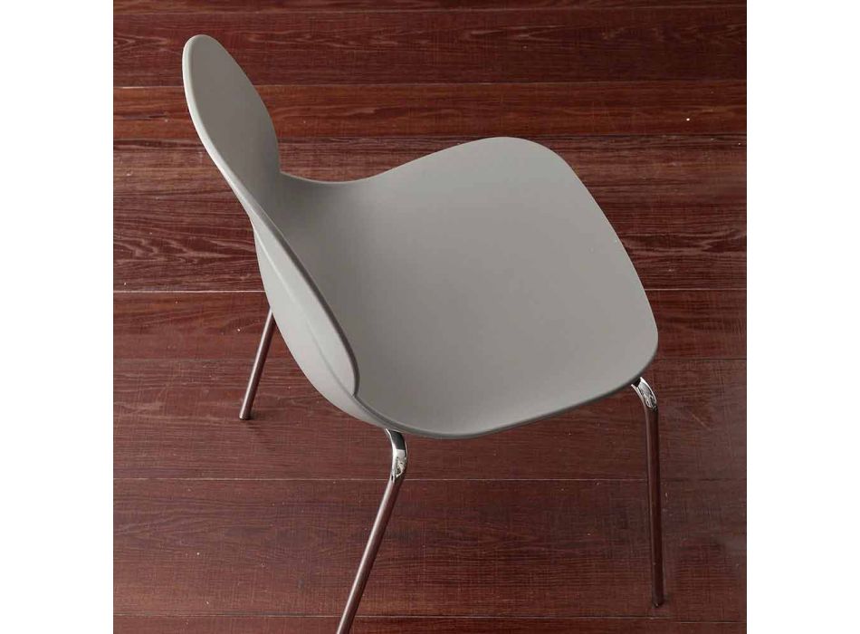 Židle s chromovaným rámem a polypropylenovou skořepinou Licata Viadurini