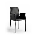 Židle s ocelovou strukturou potaženou kůží - moderní design Jolie