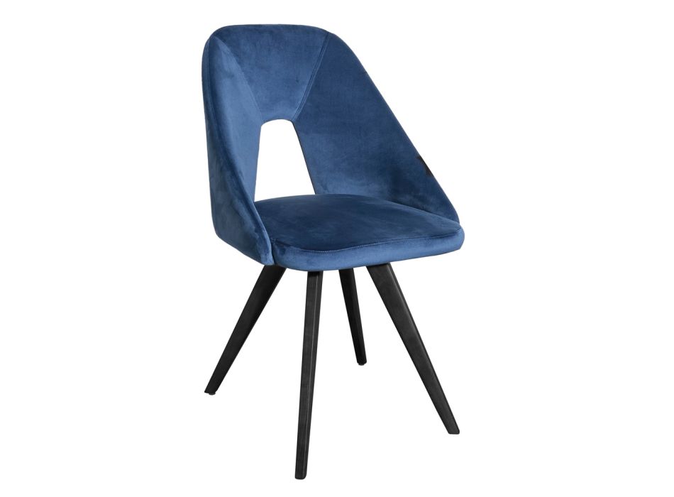Židle s kovovou konstrukcí a sametovým sedákem Made in Italy - Mathias Viadurini