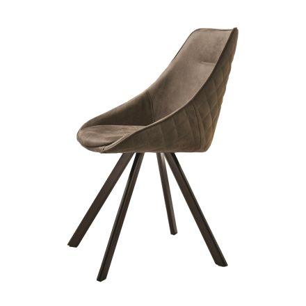 Židle s lakovanou kovovou konstrukcí a měkkým vintage sedákem Made in Italy - Thani Viadurini