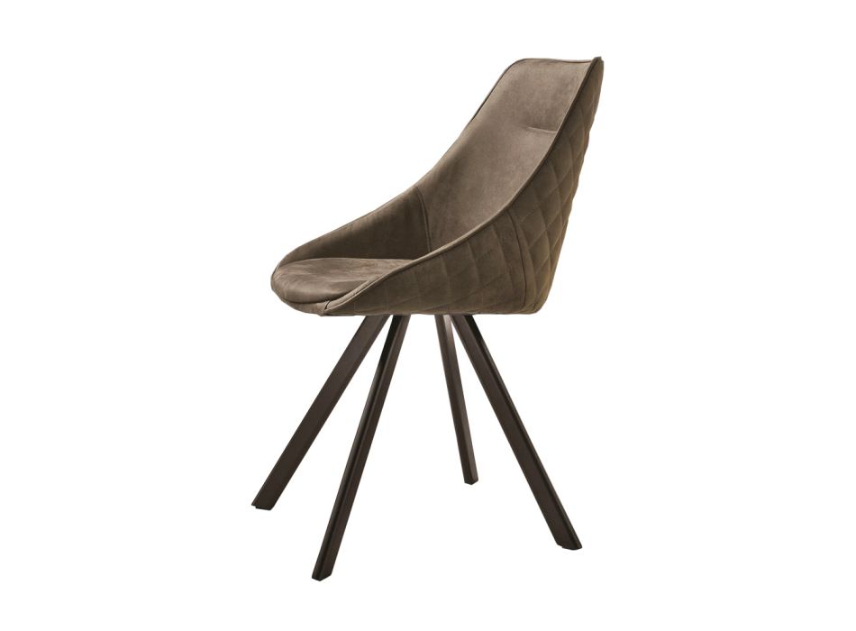 Židle s lakovanou kovovou konstrukcí a měkkým vintage sedákem Made in Italy - Thani Viadurini