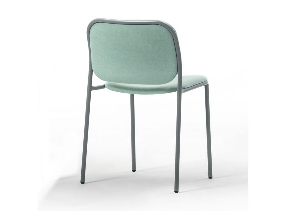 Čalouněná kuchyňská židle z látky a kovu Made in Italy 2 kusy - Sangria Viadurini