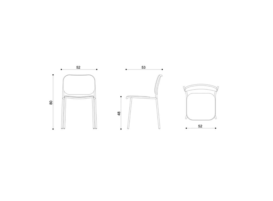 Čalouněná kuchyňská židle z látky a kovu Made in Italy 2 kusy - Sangria