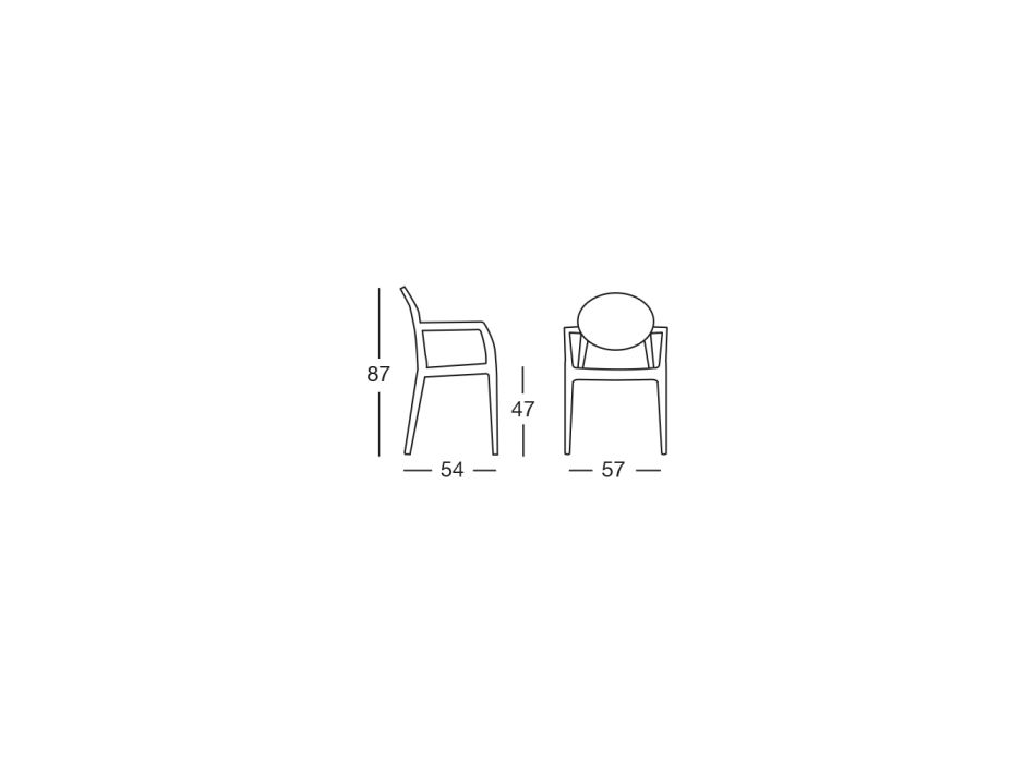 Stohovatelná kuchyňská židle z polykarbonátu Made in Italy 4 kusy – led Viadurini