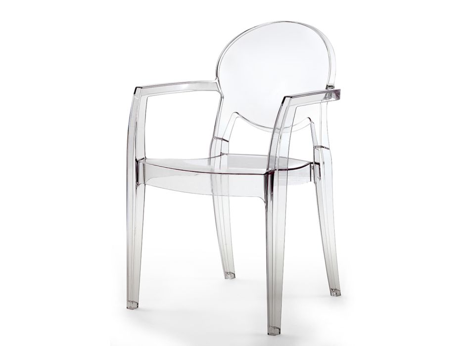 Stohovatelná kuchyňská židle z polykarbonátu Made in Italy 4 kusy – led Viadurini