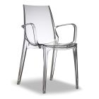 Stohovatelná kuchyňská židle transparentní nebo kouřový polykarbonát, 2 kusy - Sienna Viadurini