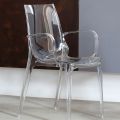 Stohovatelná kuchyňská židle transparentní nebo kouřový polykarbonát, 2 kusy - Sienna