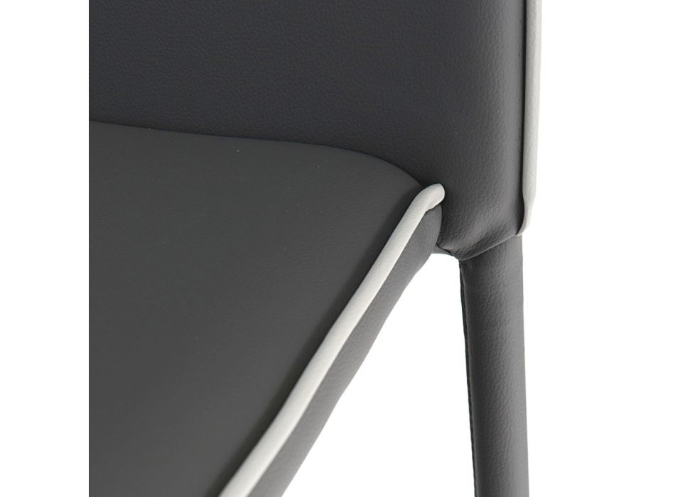 Stohovatelná kuchyňská židle čalouněná syntetickou kůží, 4 kusy - Adelmo Viadurini