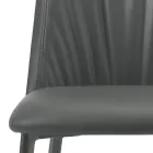 Kuchyňská židle z umělé kůže a oceli Made in Italy 4 kusy - Alexia Viadurini