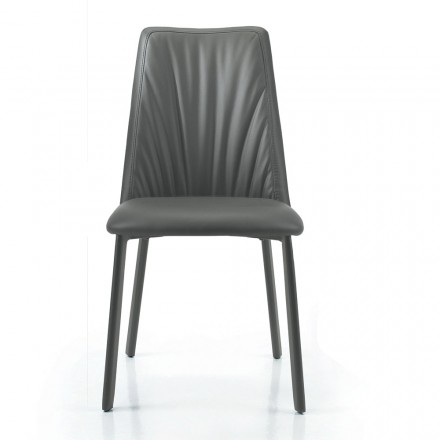Kuchyňská židle z umělé kůže a oceli Made in Italy 4 kusy - Alexia Viadurini