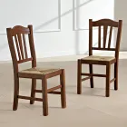 Kuchyňská židle z bukového dřeva a slámy italský klasický design - Hegel Viadurini