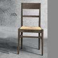 Kuchyňská židle z bukového dřeva a sedák ve slaměném italském designu - Davina