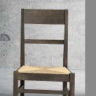 Kuchyňská židle z bukového dřeva a sedák ve slaměném italském designu - Davina Viadurini