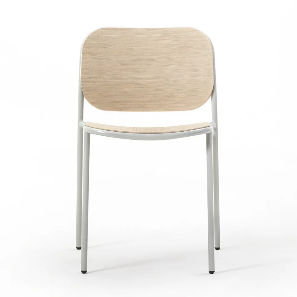 Kuchyňská židle ze dřeva a lakovaného kovu Made in Italy 2 kusy - Saffia Viadurini