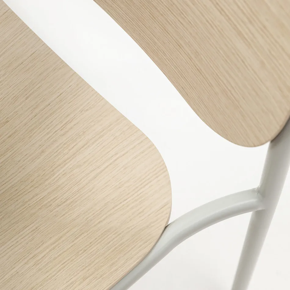 Kuchyňská židle ze dřeva a lakovaného kovu Made in Italy 2 kusy - Saffia Viadurini