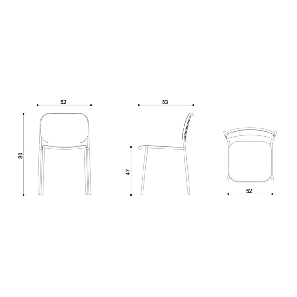 Kuchyňská židle ze dřeva a lakovaného kovu Made in Italy 2 kusy - Saffia Viadurini