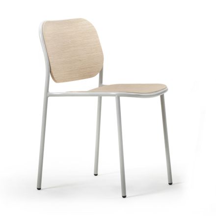 Kuchyňská židle ze dřeva a lakovaného kovu Made in Italy 2 kusy - Saffia Viadurini