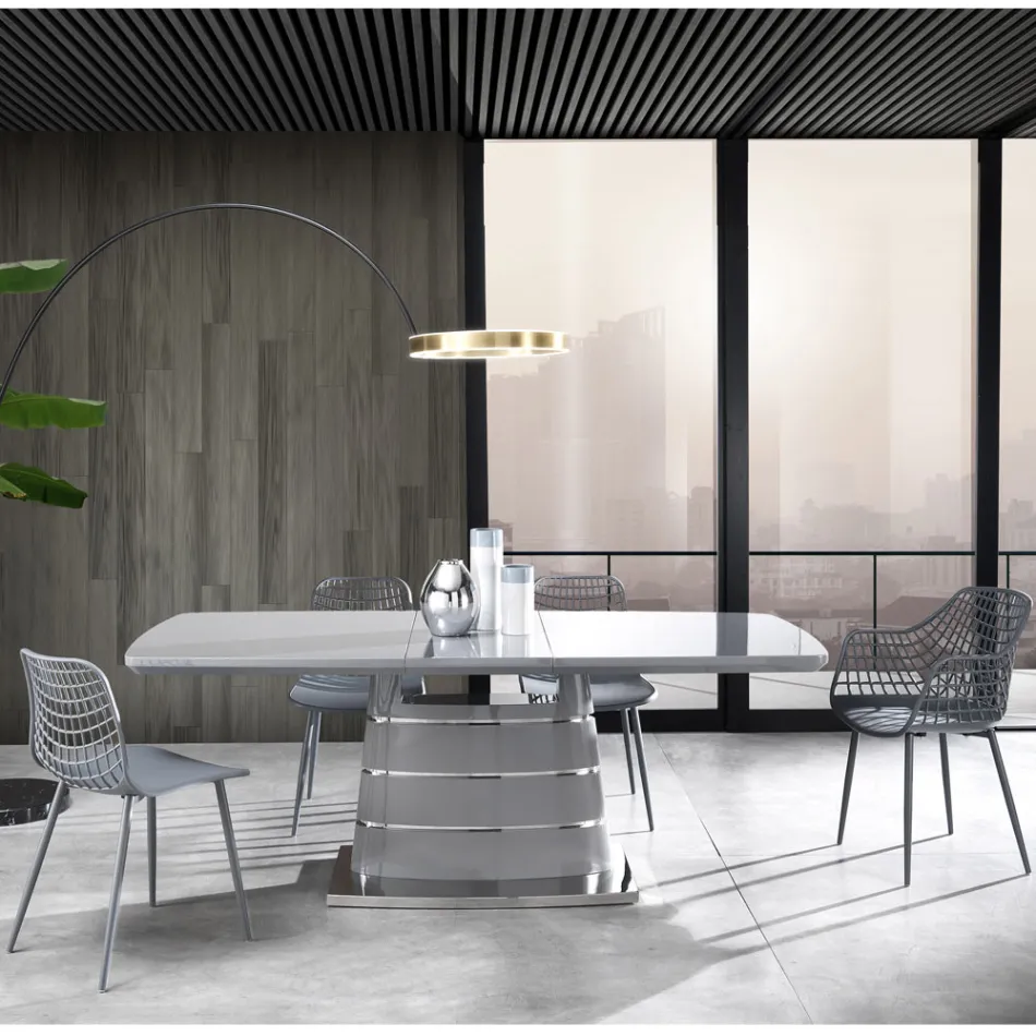 Kuchyňská židle z matného polypropylenu s ocelovými nohami 4 kusy - Beyonce Viadurini