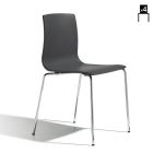 Kuchyňská židle z technopolymeru a oceli Made in Italy 4 kusy - girlanda Viadurini