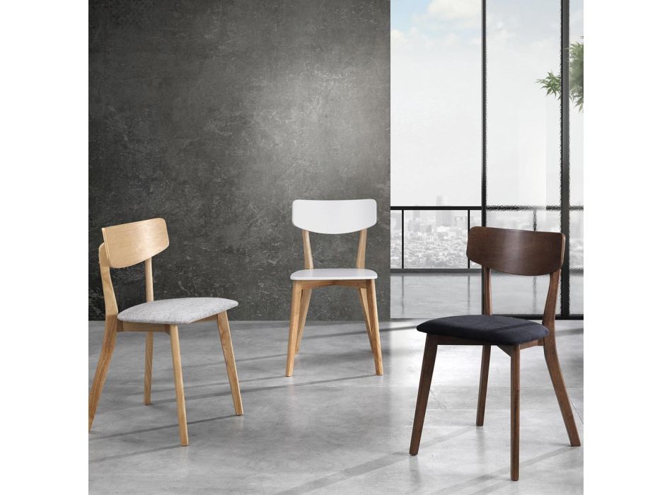 Látková kuchyňská židle se 2dílnou konstrukcí z masivního dřeva - Tonino Viadurini