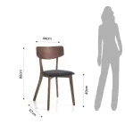 Kuchyňská židle z látky se strukturou z masivního dřeva 2 kusy - Tonino Viadurini