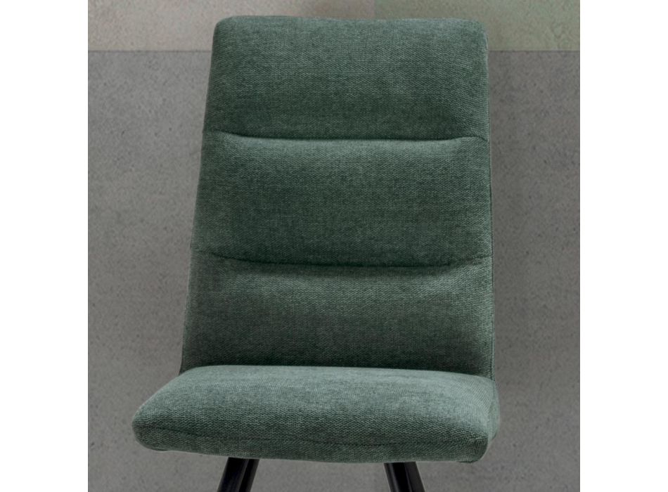 Kuchyňská židle z látky s lakovanou kovovou konstrukcí 2 kusy - Rodrigo Viadurini