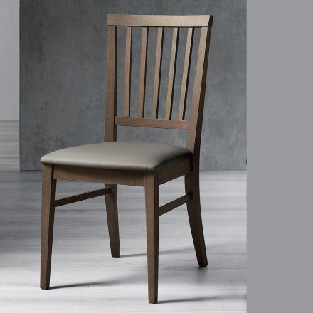 Kuchyňská židle Masivní bukové dřevo a ekokůže italský design - Rosita Viadurini