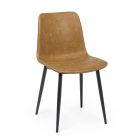 Vintage designová židle do kuchyně nebo obývacího pokoje z oceli a ekokůže 2 ks - Rekko Viadurini