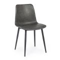 Vintage designová židle do kuchyně nebo obývacího pokoje z oceli a ekokůže 2 ks - Rekko