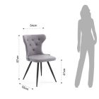 Kuchyňská židle čalouněná látkou s kovovými nohami 2 kusy - Valentina Viadurini