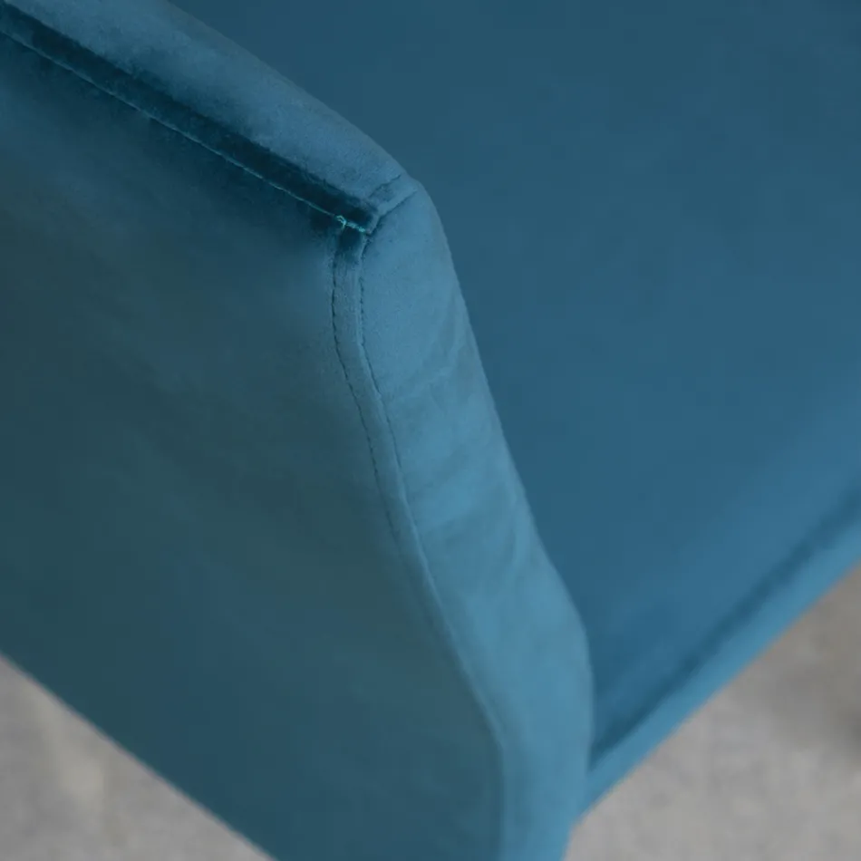 Kuchyňská židle s kovovými nohami a sametovým sedákem, 4 kusy - Darvina Viadurini