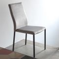 Kuchyňská židle s kovovými nohami a sametovým sedákem, 4 kusy - Darvina