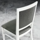 Designová kuchyňská židle z bukového dřeva a látky v moderním stylu - Taver Viadurini