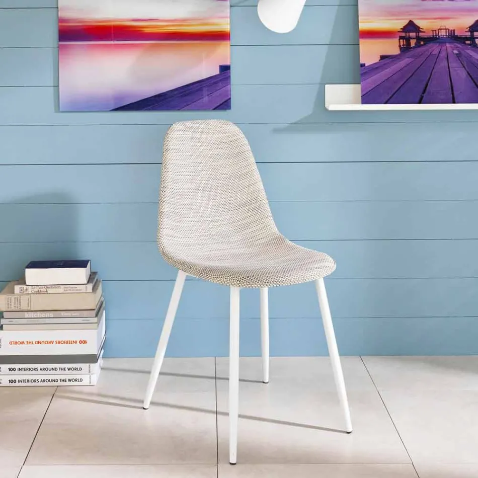 Židle Kuchyně moderní design v similrattan Cassidy, 4 ks Viadurini