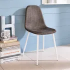 Židle Kuchyně moderní design v similrattan Cassidy, 4 ks Viadurini