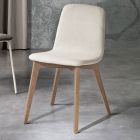 Designová kuchyňská židle ze dřeva a látky vyrobená v Itálii, Egizia Viadurini