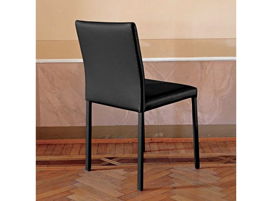 Designová kuchyňská židle plně čalouněná kůží Made in Italy - Tara Viadurini