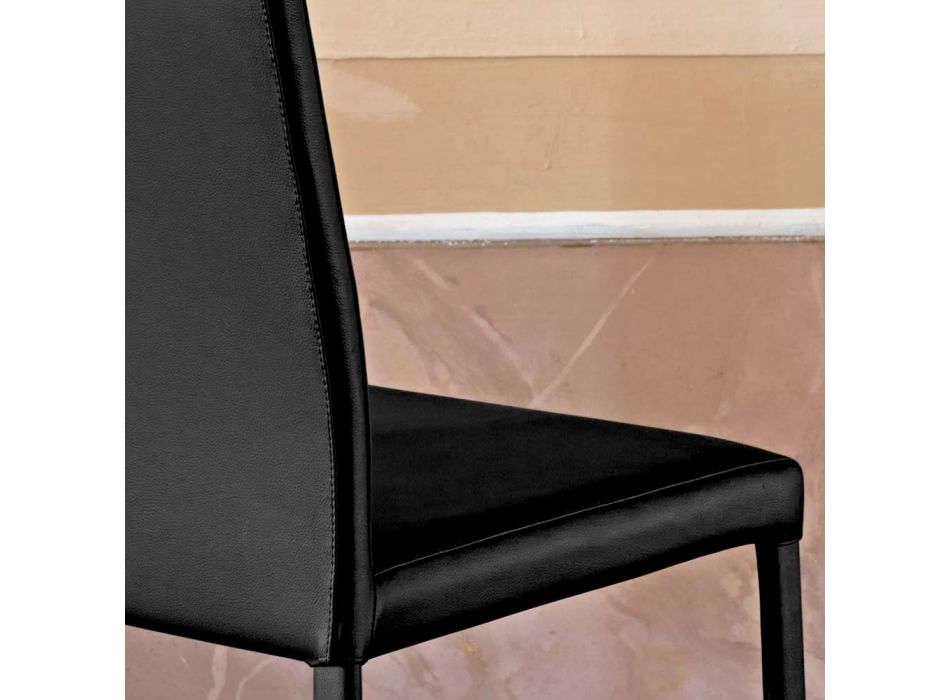 Designová kuchyňská židle plně čalouněná kůží Made in Italy - Tara Viadurini