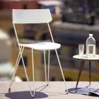 Ručně vyrobená kuchyňská židle ze dřeva a ušlechtilé oceli vyrobená v Itálii - Granada Viadurini