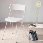 Ručně vyrobená kuchyňská židle ze dřeva a ušlechtilé oceli vyrobená v Itálii - Granada Viadurini