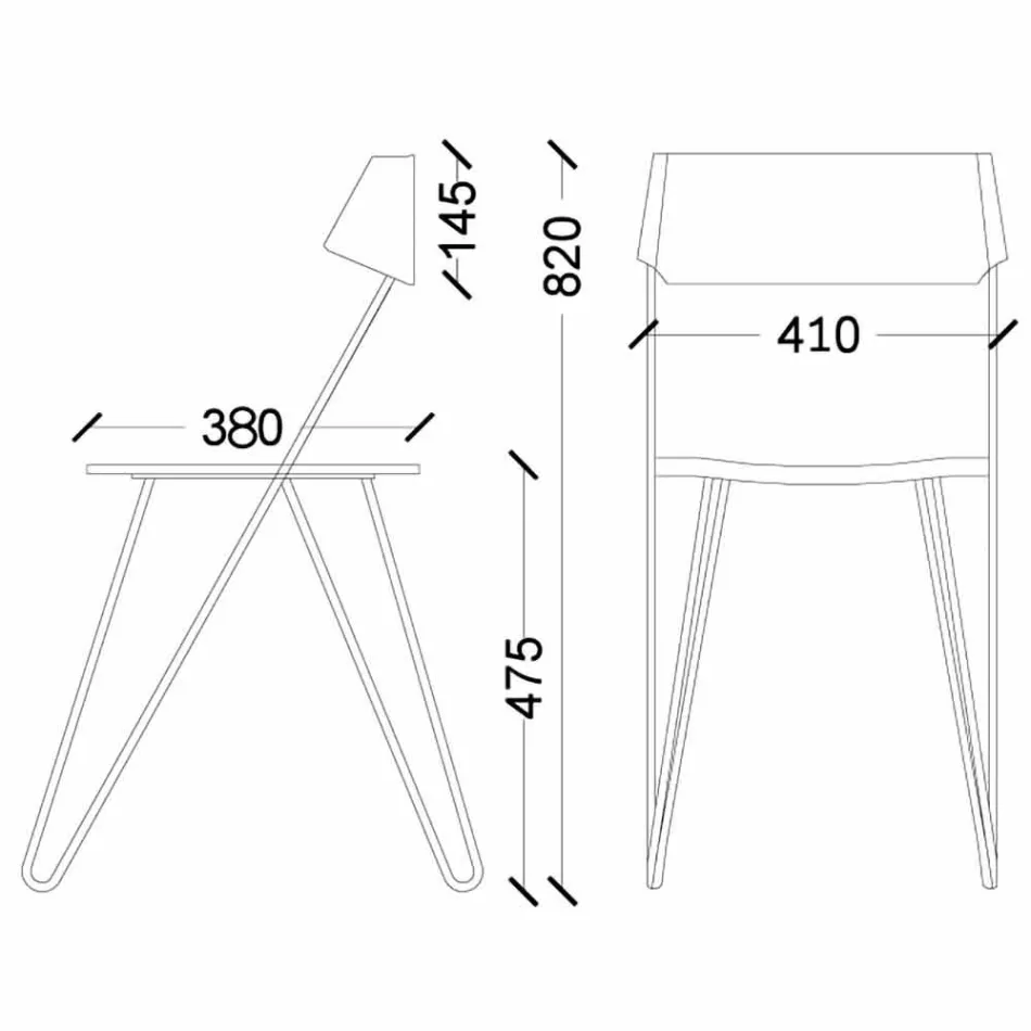 Ručně vyrobená kuchyňská židle ze dřeva a ušlechtilé oceli vyrobená v Itálii - Granada Viadurini