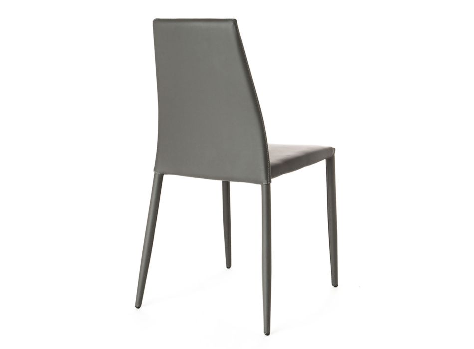 Stohovatelná kuchyňská židle čalouněná 4dílnou syntetickou kůží - Umbrie Viadurini